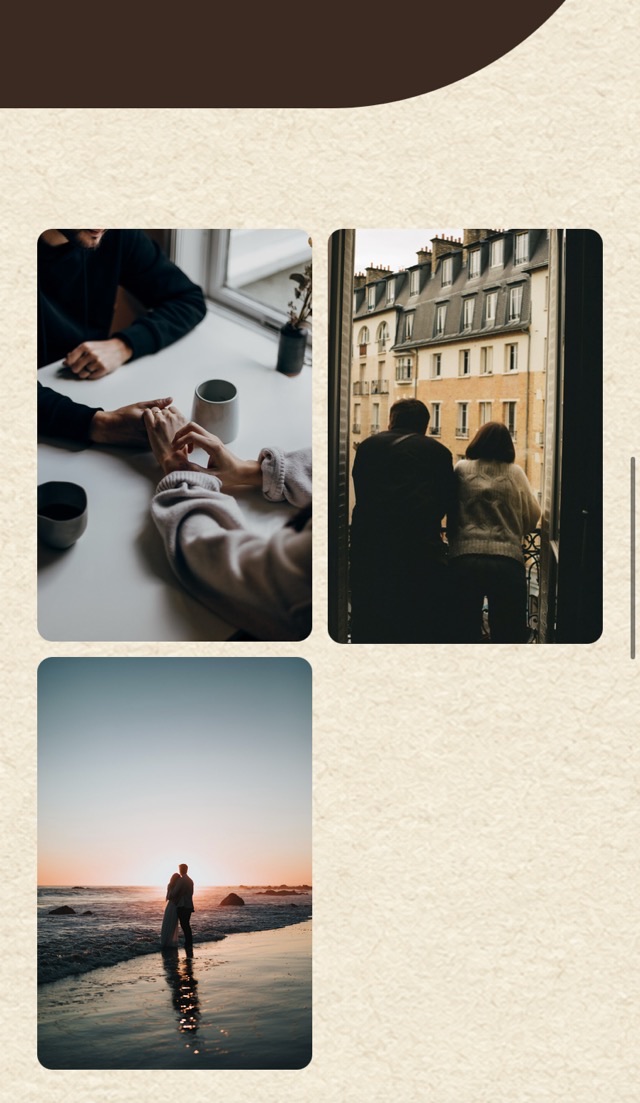 Photo album and your story — a screen of an online wedding invitation
