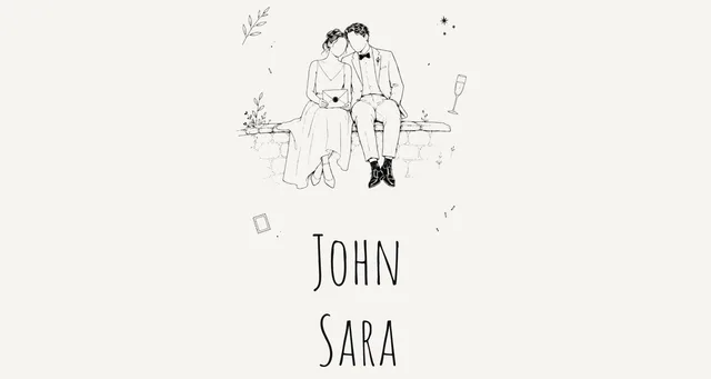 Wedding invitation template Ink Doodle