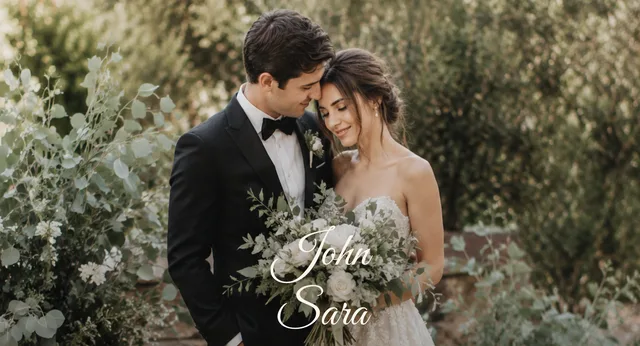 Wedding invitation template Sage Garden