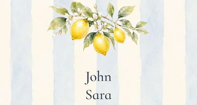 Wedding invitation template Sicilian Citrus