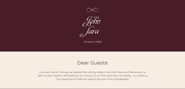 Wedding invitation template Velvet Classic